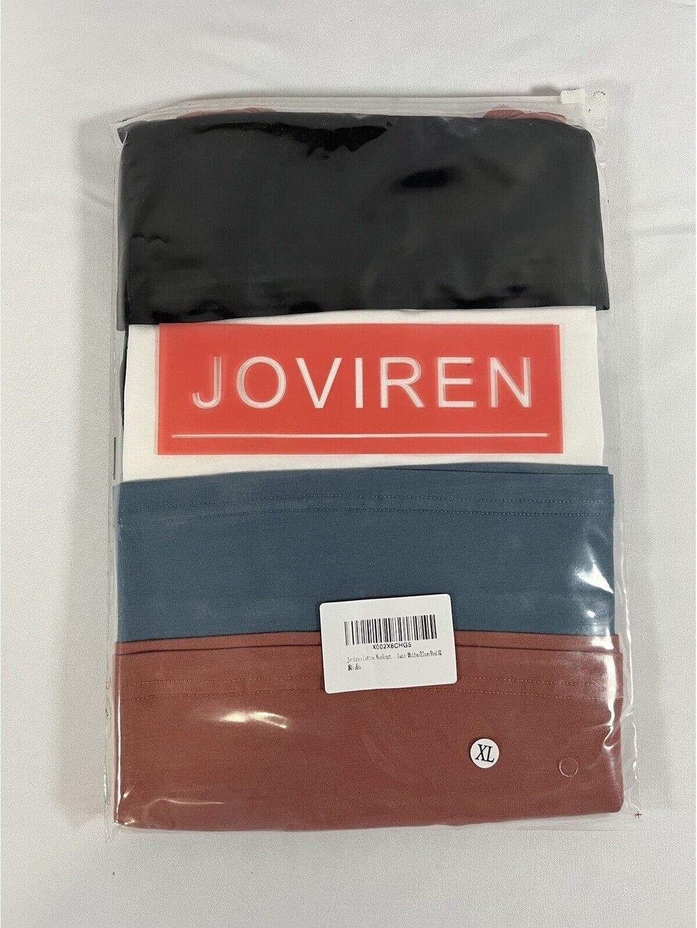 Joviren 4 Pack Women's Cotton Workout Crop Tank Top Black/White/Blue/Red XL